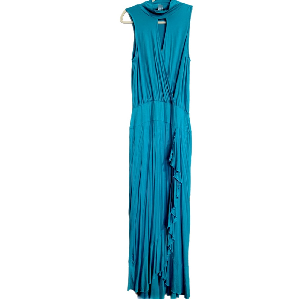 Venus Turquoise Blue Faux Wrap Maxi Dress M
